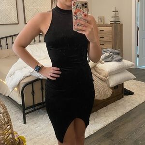 Black velvet dress